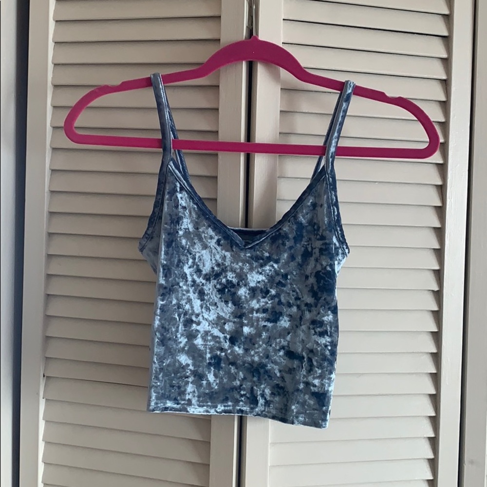 Shiny Velour Crop Top